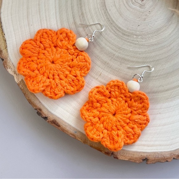 Hand Crafted Jewelry - Crochet Beaded Fall Earrings